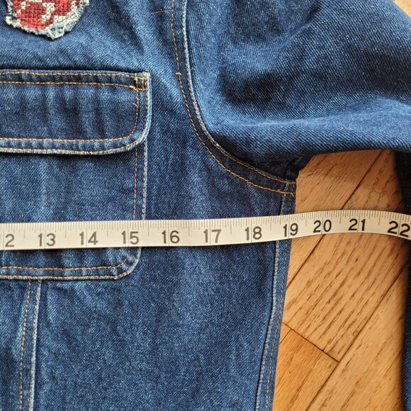 Chemistry Jean Jacket M Fitted Embroidered Rose Frayed 100% Cotton - Picture 13 of 16